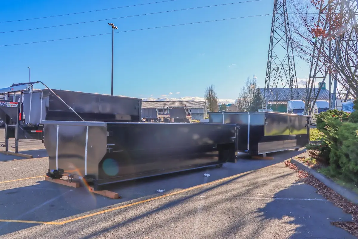 Roll-off dumpster ready for waste disposal at job site for 4 Yard Dumpster Rental in Vallejo